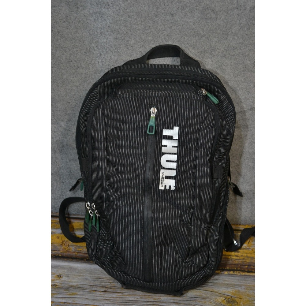 Thule Black Laptop Backpack Men Travel Daypack Nylon Soft Case Bag Campus
